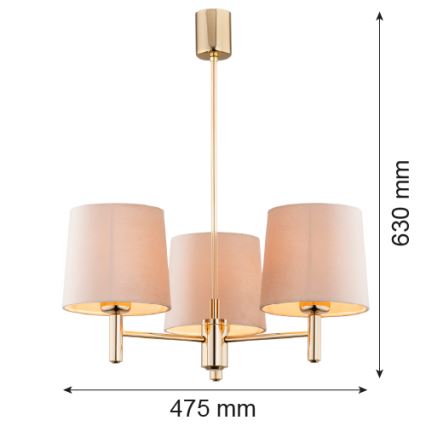 Argon 6110 - Kattokruunu PONTE 3xE27/15W/230V beige