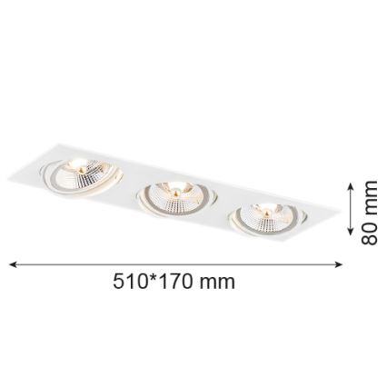 Argon 6115 - Upotettava valo OLIMP 3xGU10-AR111/12W/230V valkoinen