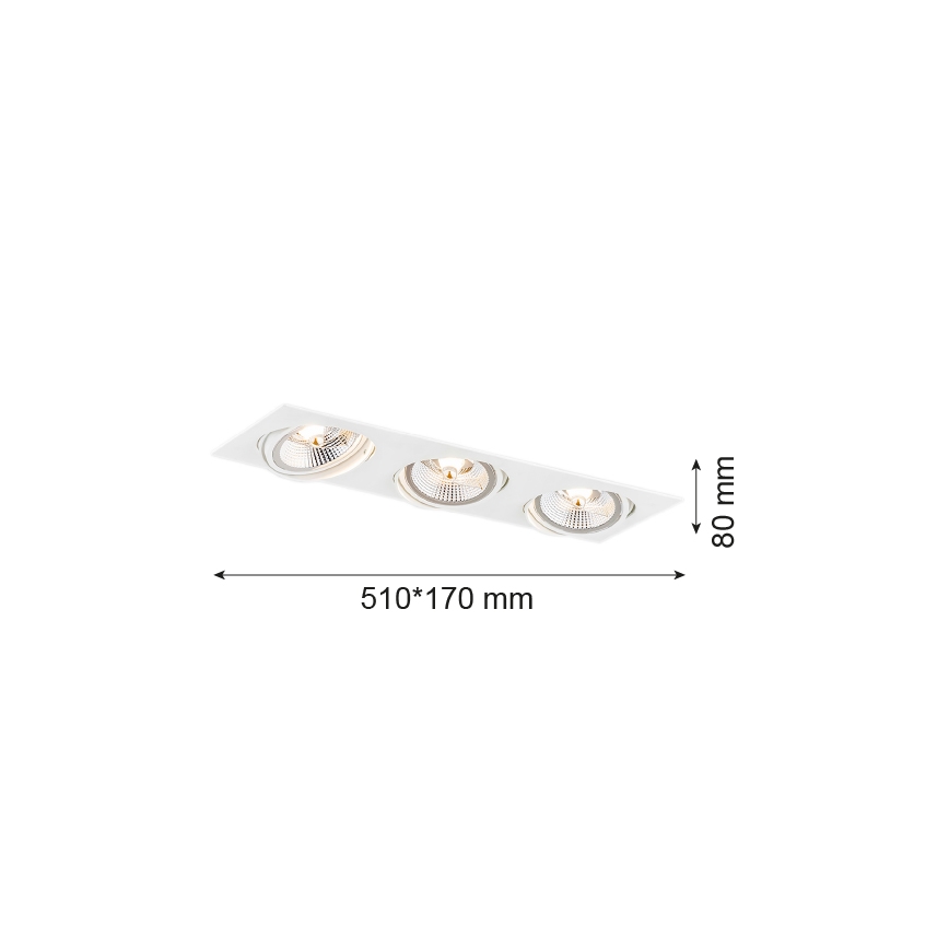 Argon 6115 - Upotettava valo OLIMP 3xGU10-AR111/12W/230V valkoinen