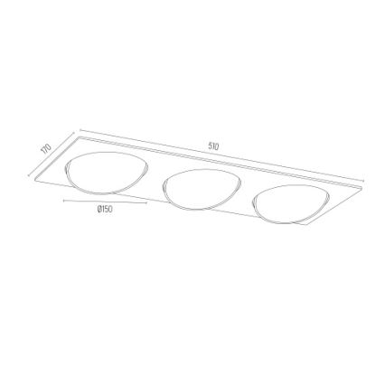 Argon 6116 BZ - Upotettava valo OLIMP 3xGU10-AR111/12W/230V musta