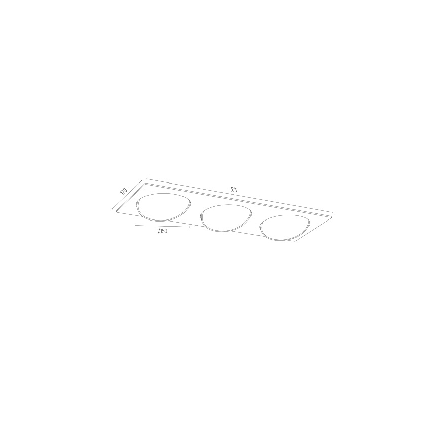 Argon 6116 BZ - Upotettava valo OLIMP 3xGU10-AR111/12W/230V musta