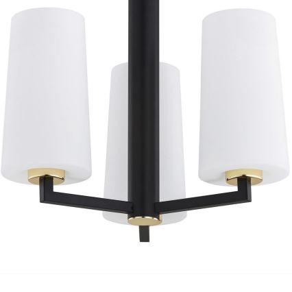 Argon 6143 - Kattovalaisin CAMELOT PLUS 3xE27/15W/230V musta/valkoinen/kulta