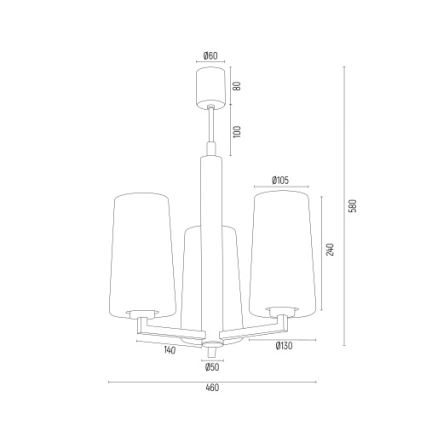 Argon 6143 - Kattovalaisin CAMELOT PLUS 3xE27/15W/230V musta/valkoinen/kulta