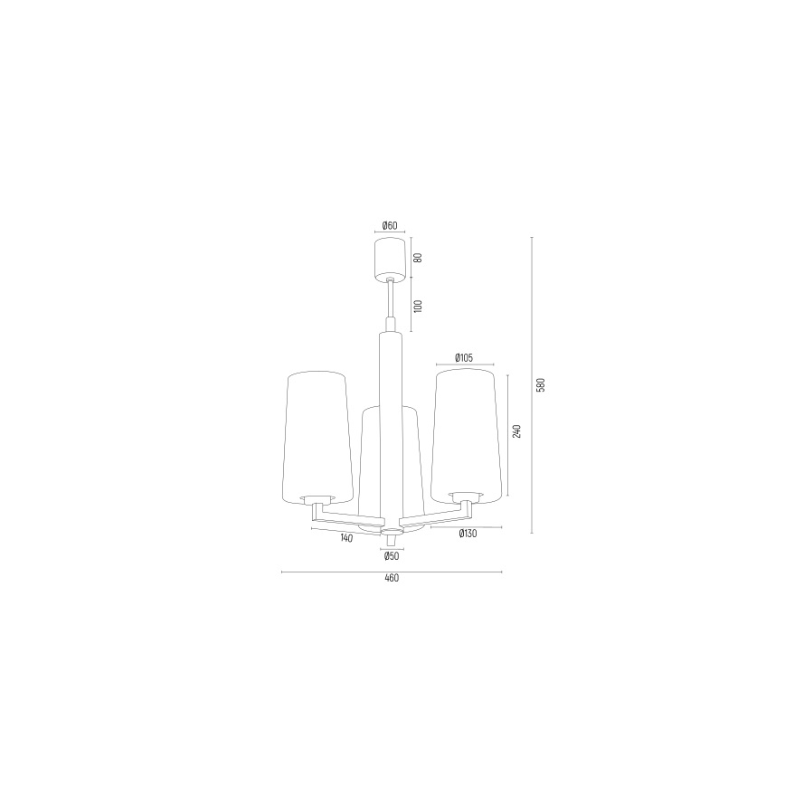 Argon 6143 - Kattovalaisin CAMELOT PLUS 3xE27/15W/230V musta/valkoinen/kulta