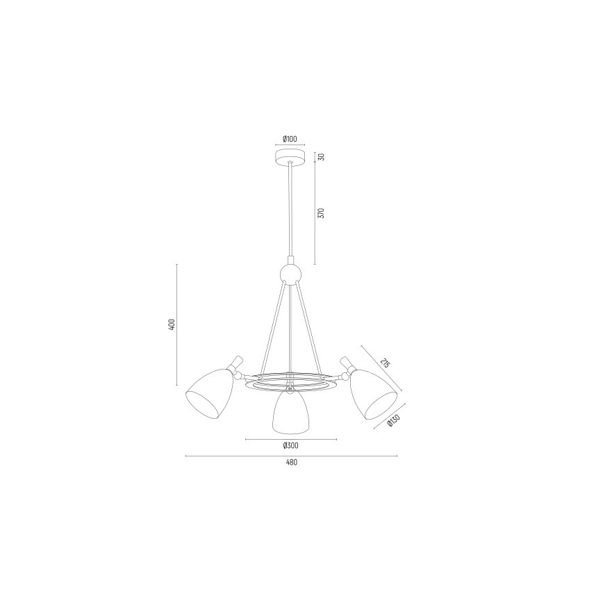 Argon 6148 - Kattovalaisin CHARLOTTE 3xE27/15W/230V valkoinen/kulta