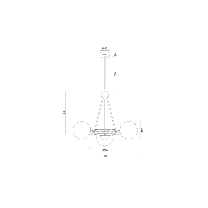 Argon 6150 - Kattovalaisin AMALFI 3xE27/15W/230V musta/valkoinen