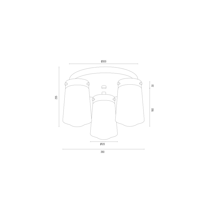 Argon 6165 - Surface-mounted kattokruunu PASADENA 3xE27/15W/230V kulta/valkoinen