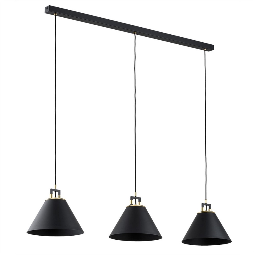 Argon 6174 - Kattokruunu johdossa ORTE 3xE27/15W/230V musta