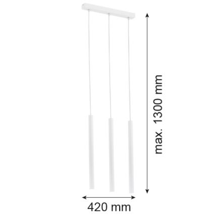 Argon 6178 - Kattokruunu johdossa ETNA 3xG9/6W/230V valkoinen