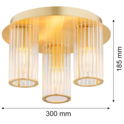 Argon 6304 - Kattovalo HAMPTON 3xE14/7W/230V kulta