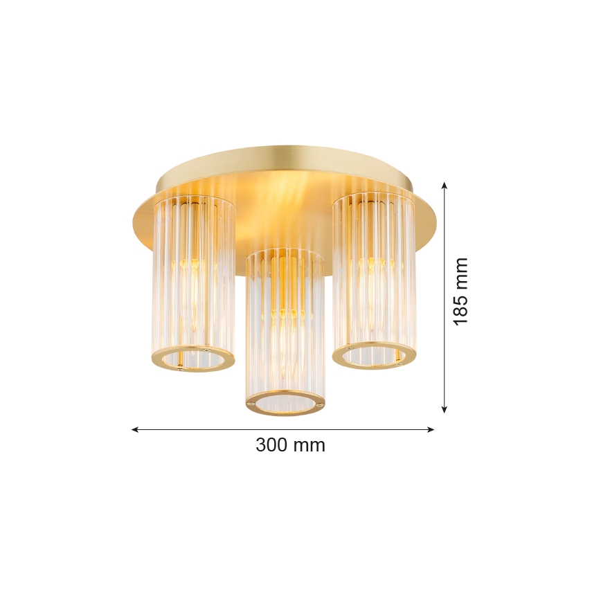 Argon 6304 - Kattovalo HAMPTON 3xE14/7W/230V kulta
