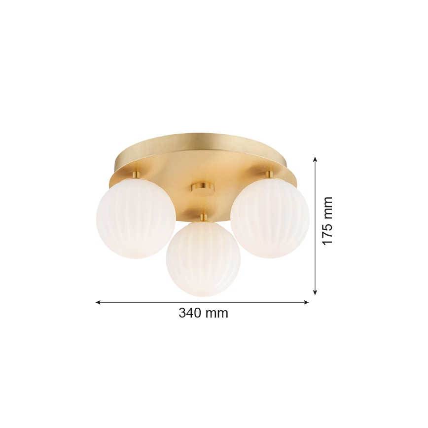 Argon 6305 - Kattovalo PALOMA 3xE14/7W/230V kulta/valkoinen