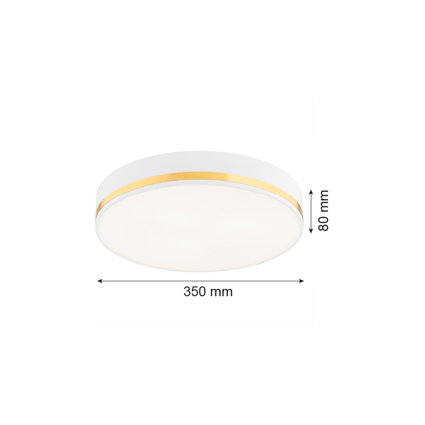 Argon 7035 - Kattovalaisin AMORE 2xE27/15W/230V halkaisija 35 cm valkoinen/kulta
