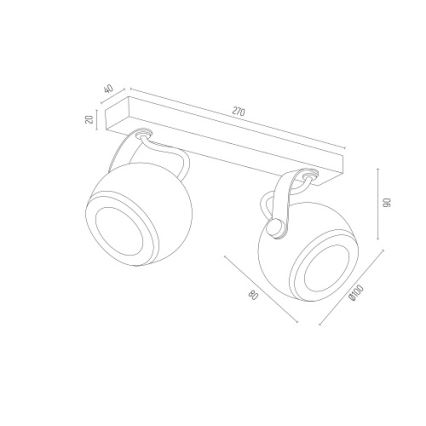 Argon 7038 - Kohdevalo KOS PLUS 2xGU10/5W/230V valkoinen/kulta