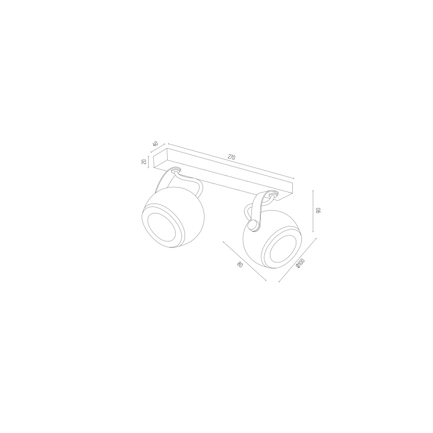 Argon 7038 - Kohdevalo KOS PLUS 2xGU10/5W/230V valkoinen/kulta