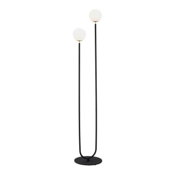 Argon 7073 - Lattiavalaisin FERRONE 2xE14/7W/230V musta/valkoinen/kultainen
