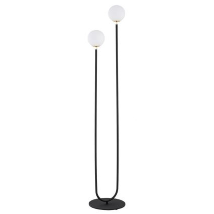 Argon 7073 - Lattiavalaisin FERRONE 2xE14/7W/230V musta/valkoinen/kultainen