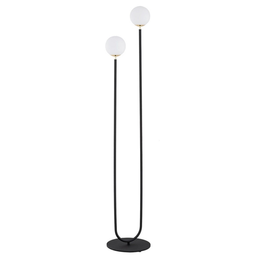 Argon 7073 - Lattiavalaisin FERRONE 2xE14/7W/230V musta/valkoinen/kultainen