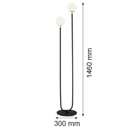 Argon 7073 - Lattiavalaisin FERRONE 2xE14/7W/230V musta/valkoinen/kultainen