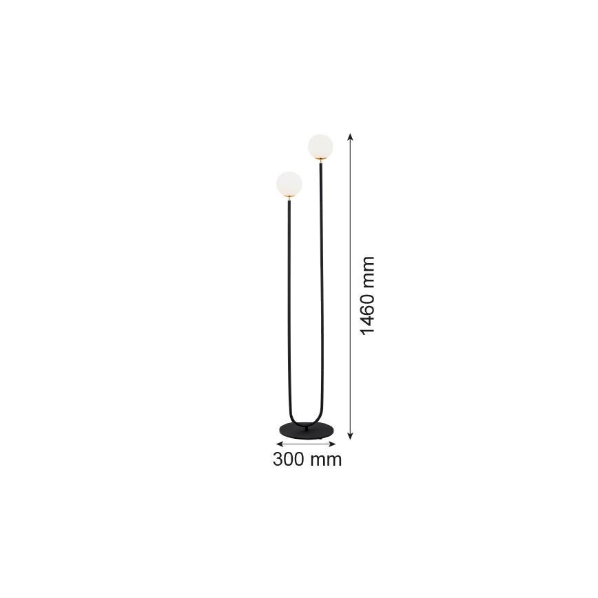 Argon 7073 - Lattiavalaisin FERRONE 2xE14/7W/230V musta/valkoinen/kultainen