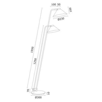 Argon 7074 - Lattialamppu GABIAN 2xE27/15W/230V valkoinen