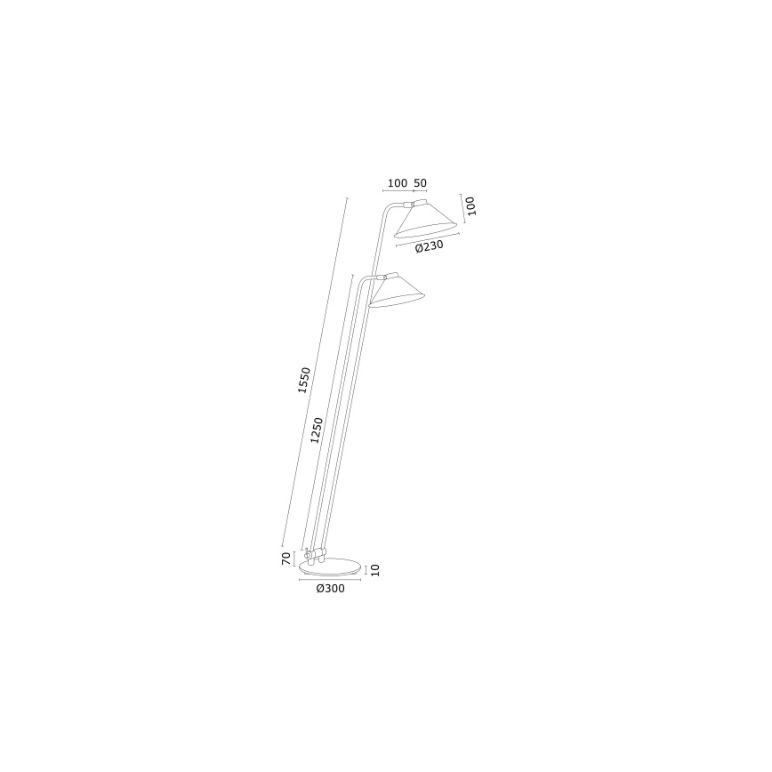 Argon 7075 - Lattiavalaisin GABIAN 2xE27/15W/230V musta