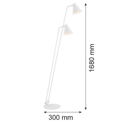 Argon 7076 - Lattiavalaisin AVALONE 2xE27/15W/230V valkoinen