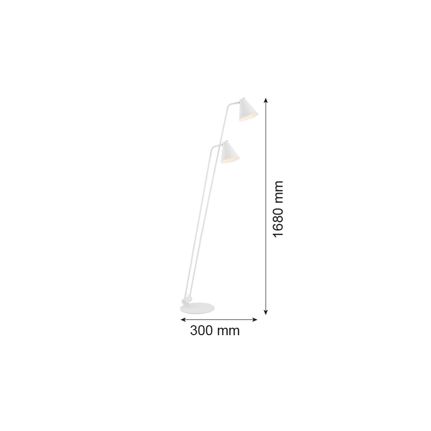 Argon 7076 - Lattiavalaisin AVALONE 2xE27/15W/230V valkoinen