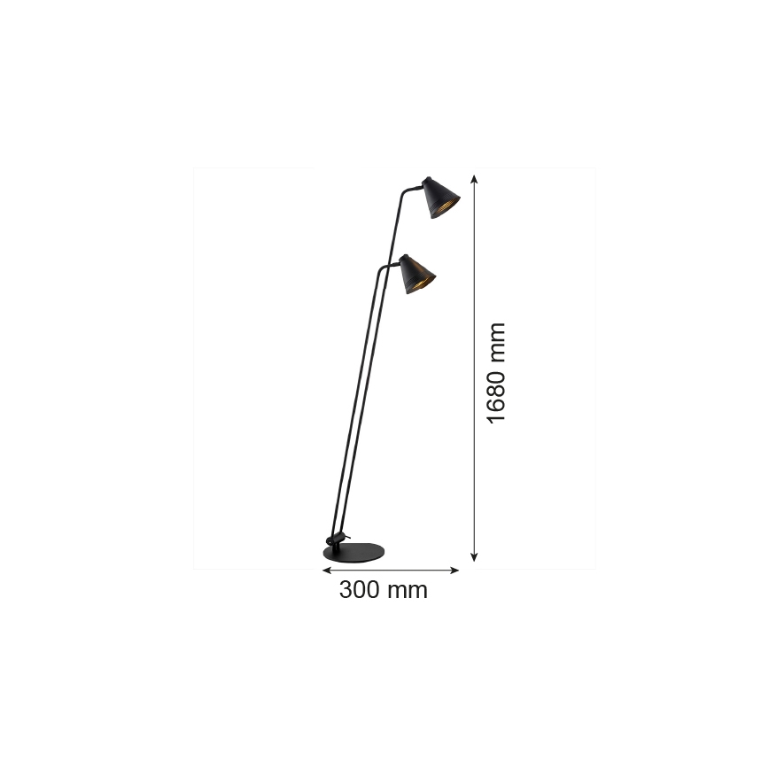 Argon 7077 - Lattiavalaisin AVALONE 2xE27/15W/230V musta