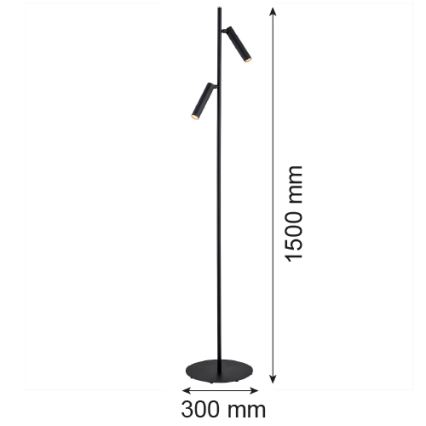 Argon 7082 - Lattialamppu TORRE 2xG9/6W/230V musta