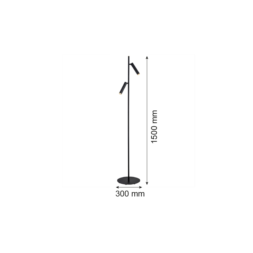 Argon 7082 - Lattialamppu TORRE 2xG9/6W/230V musta