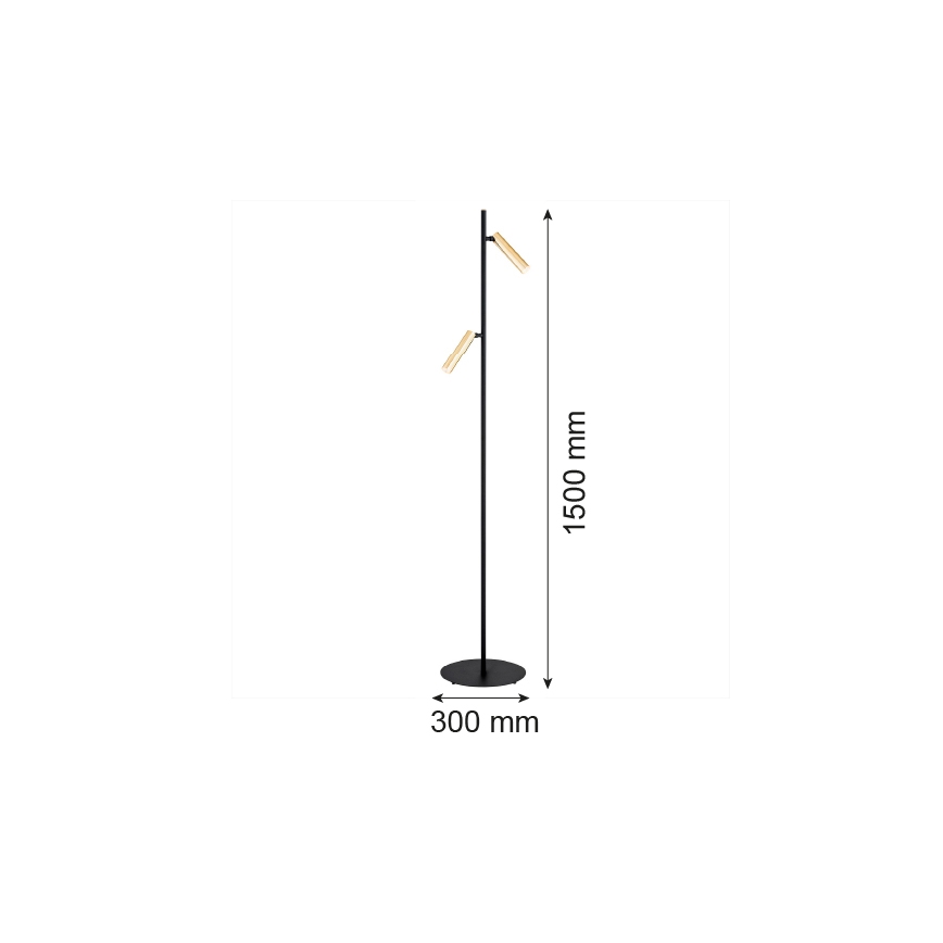 Argon 7083 - Lattialamppu TORRE 2xG9/6W/230V musta/messinki