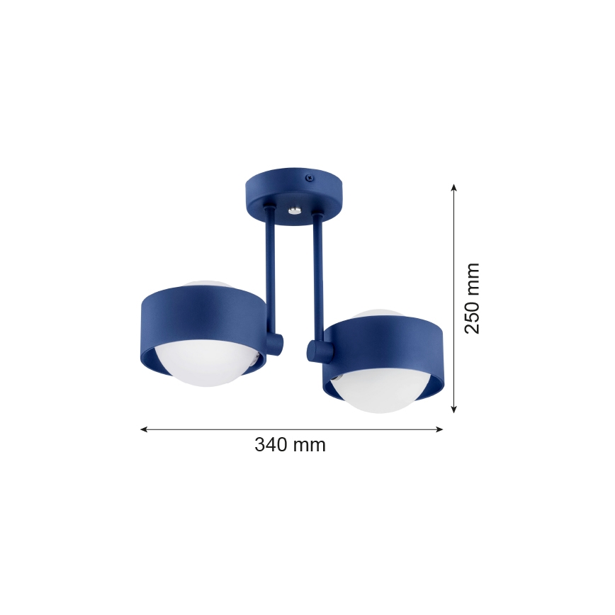 Argon 7090 - Riippukattokruunu MASSIMO PLUS 2xG9/6W/230V sininen