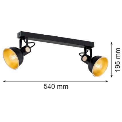 Argon 7142 - Kohdevalo LENORA 2xE14/7W/230V musta