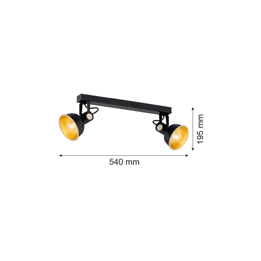 Argon 7142 - Kohdevalo LENORA 2xE14/7W/230V musta