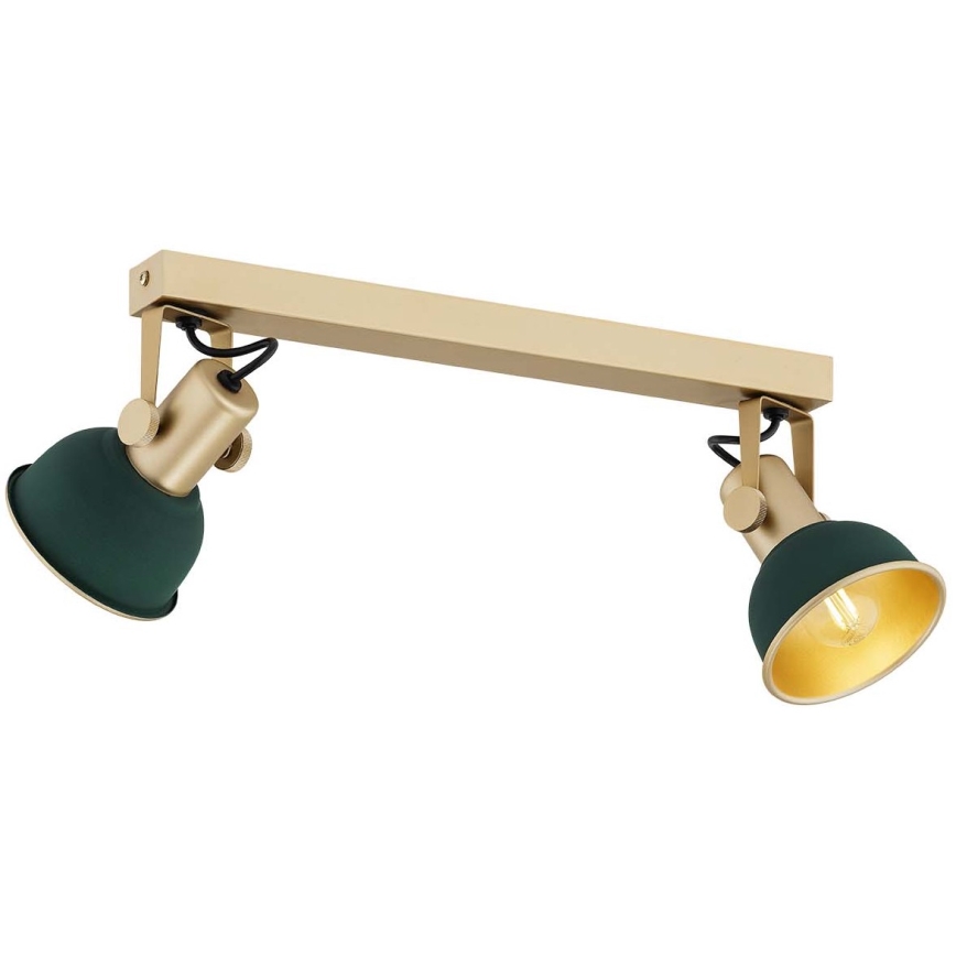 Argon 7143 - Kohdevalo LENORA 2xE14/7W/230V kulta/vihreä