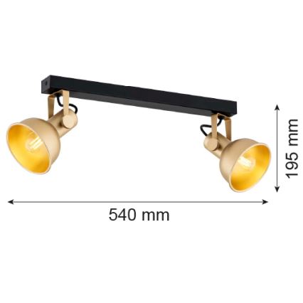 Argon 7144 - Kohdevalo LENORA 2xE14/7W/230V kulta/musta