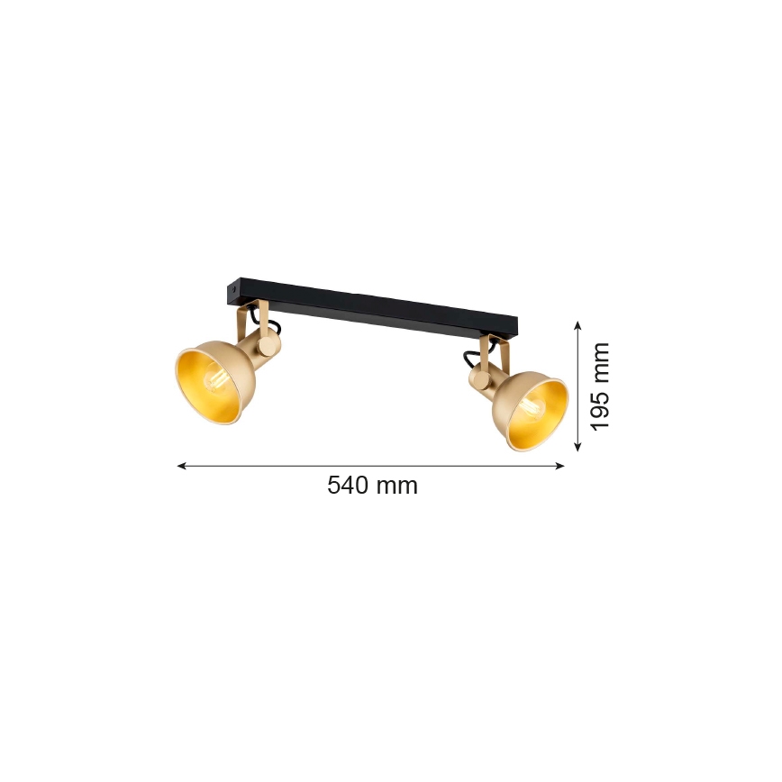 Argon 7144 - Kohdevalo LENORA 2xE14/7W/230V kulta/musta