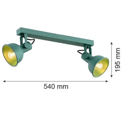 Argon 7174 - Kohdevalo LENORA 2xE14/7W/230V vihreä