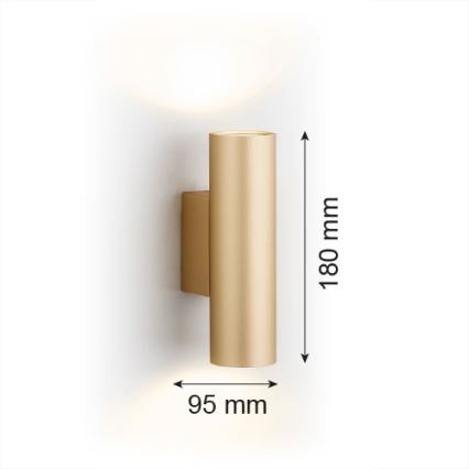 Argon 7178 - Seinävalaisin MITOS PLUS 2xGU10/5W/230V kulta