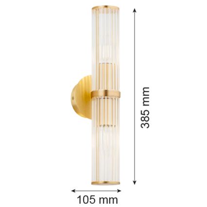 Argon 7203 - Seinävalaisin HAMPTON 2xE14/7W/230V kulta