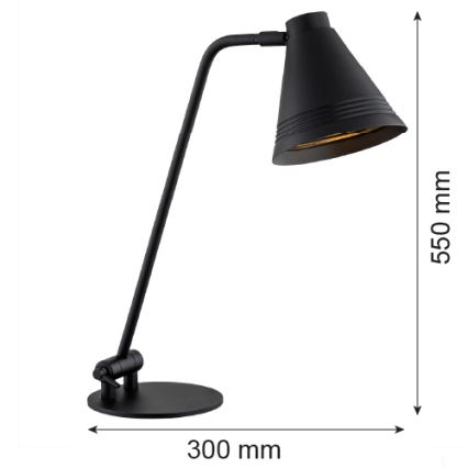 Argon 8002 - Pöytävalaisin AVALONE 1xE27/15W/230V musta