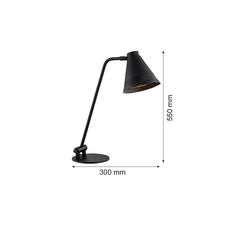 Argon 8002 - Pöytävalaisin AVALONE 1xE27/15W/230V musta