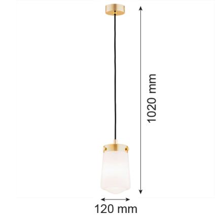 Argon 8004 - Kattokruunu johdossa PASADENA 1xE27/15W/230V kultainen/valkoinen