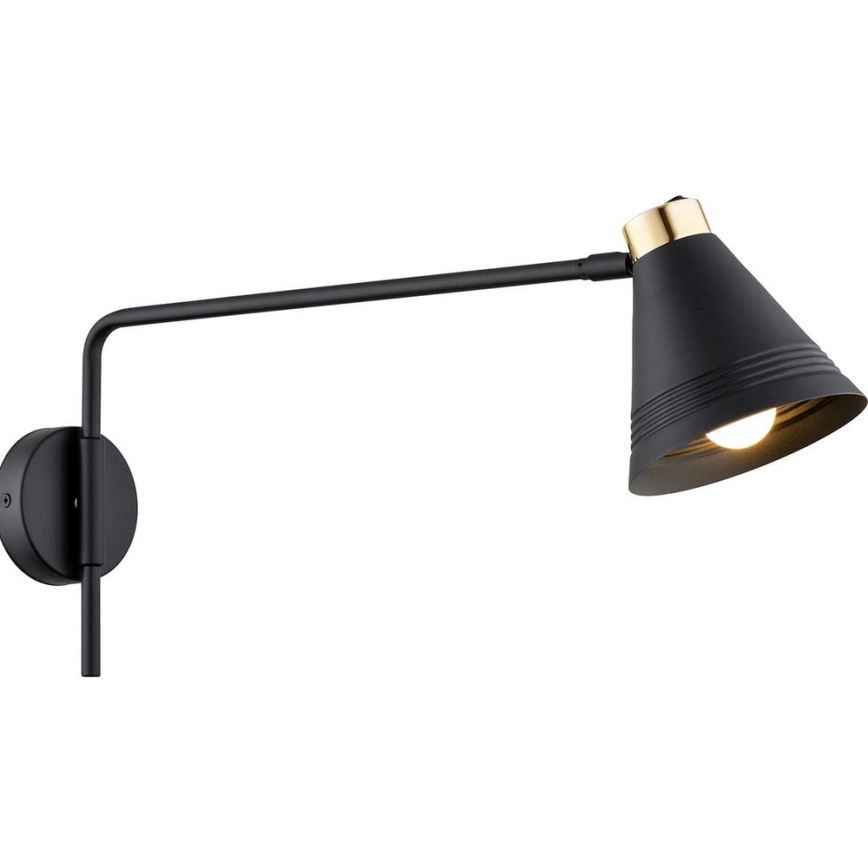 Argon 8009 - Seinävalaisin AVALONE 1xE27/15W/230V 57 cm musta/kulta