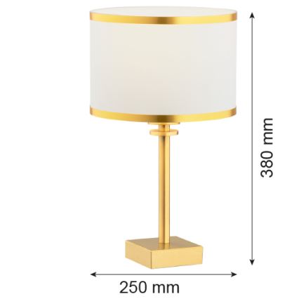 Argon 8029 - Pöytävalaisin ABBANO 1xE27/15W/230V messinki/valkoinen