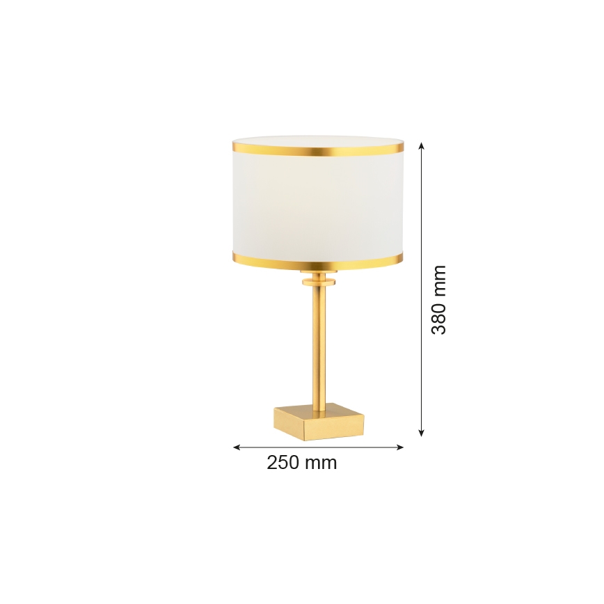 Argon 8029 - Pöytävalaisin ABBANO 1xE27/15W/230V messinki/valkoinen