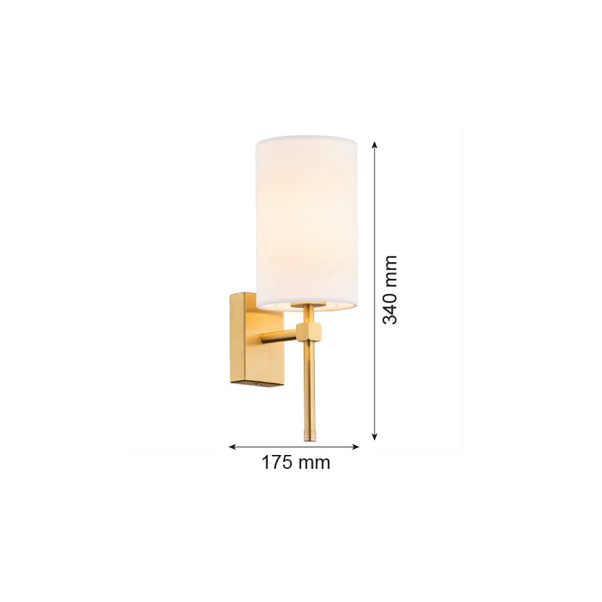 Argon 8034 - Seinävalaisin ABRUZZO 1xE14/7W/230V messinki/valkoinen
