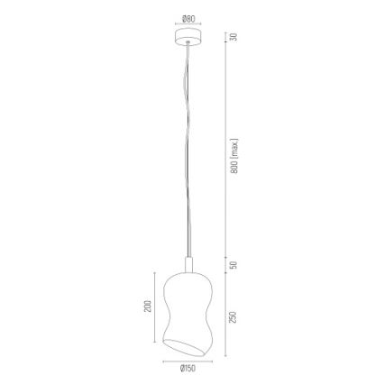 Argon 8038 - Kattokruunu johdossa SALERNO 1xE27/15W/230V kultainen