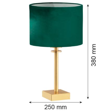 Argon 8106 - Pöytävalaisin ABBANO 1xE27/15W/230V messinki/vihreä